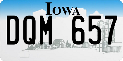 IA license plate DQM657