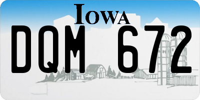 IA license plate DQM672