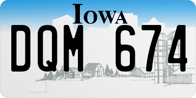 IA license plate DQM674