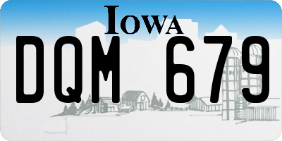 IA license plate DQM679