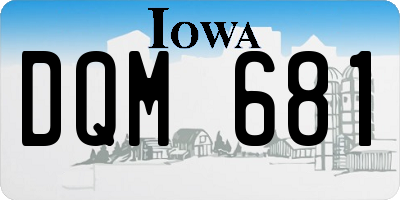 IA license plate DQM681