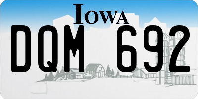 IA license plate DQM692