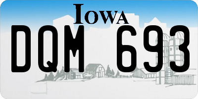 IA license plate DQM693