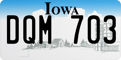IA license plate DQM703