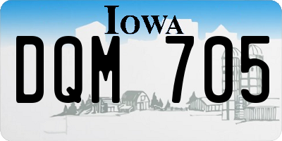 IA license plate DQM705
