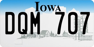 IA license plate DQM707