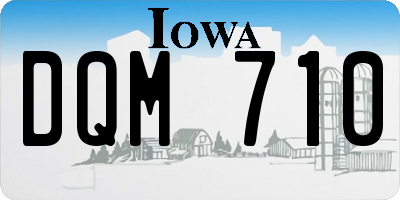 IA license plate DQM710