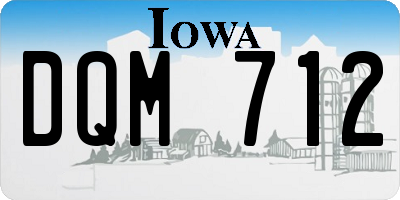 IA license plate DQM712