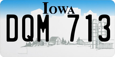 IA license plate DQM713