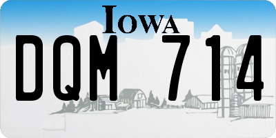 IA license plate DQM714