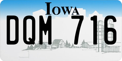 IA license plate DQM716
