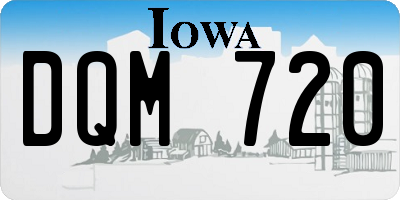 IA license plate DQM720
