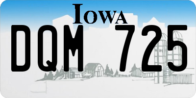 IA license plate DQM725
