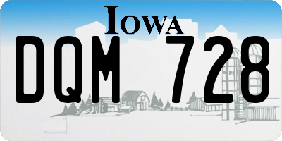 IA license plate DQM728