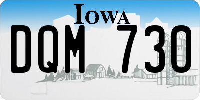 IA license plate DQM730