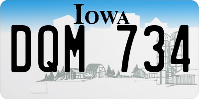 IA license plate DQM734
