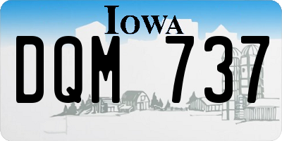 IA license plate DQM737