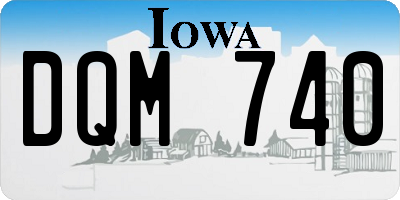 IA license plate DQM740