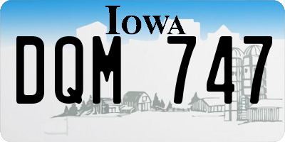 IA license plate DQM747