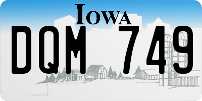 IA license plate DQM749