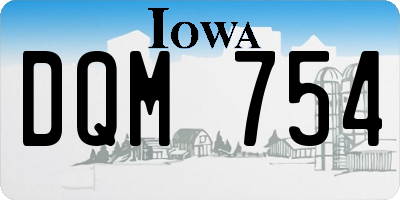 IA license plate DQM754