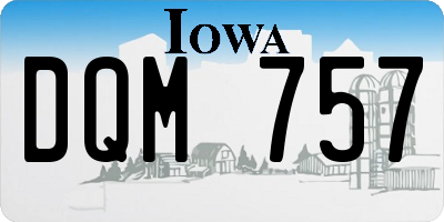 IA license plate DQM757