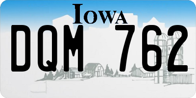 IA license plate DQM762
