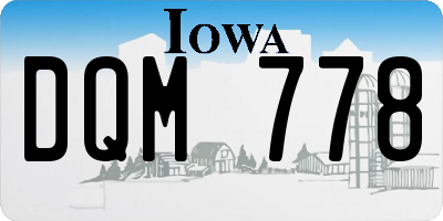 IA license plate DQM778
