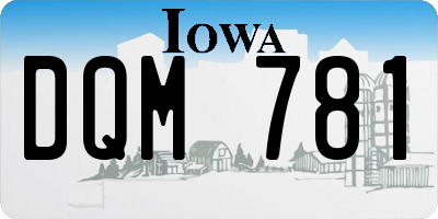 IA license plate DQM781