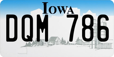 IA license plate DQM786
