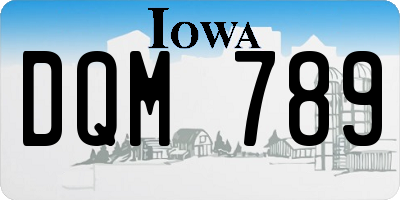 IA license plate DQM789