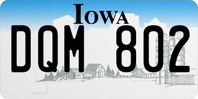 IA license plate DQM802
