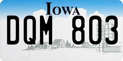 IA license plate DQM803