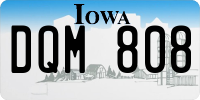 IA license plate DQM808