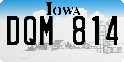IA license plate DQM814