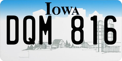 IA license plate DQM816