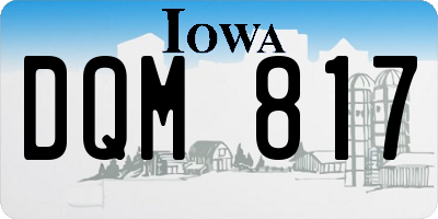 IA license plate DQM817