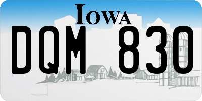 IA license plate DQM830