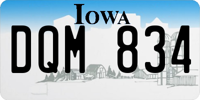 IA license plate DQM834