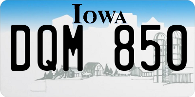 IA license plate DQM850