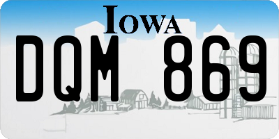IA license plate DQM869