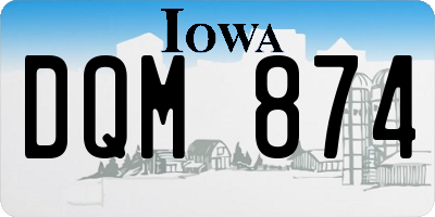 IA license plate DQM874