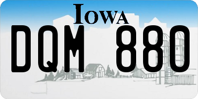 IA license plate DQM880