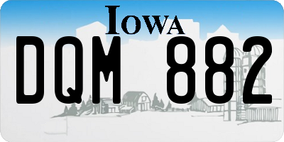 IA license plate DQM882