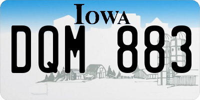 IA license plate DQM883