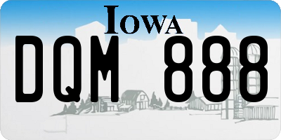 IA license plate DQM888
