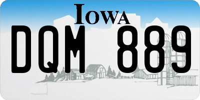 IA license plate DQM889