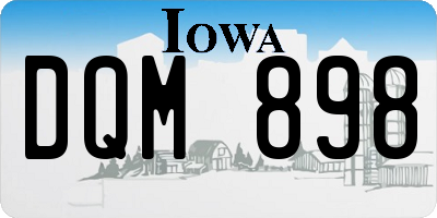 IA license plate DQM898