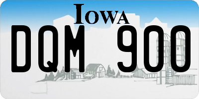 IA license plate DQM900