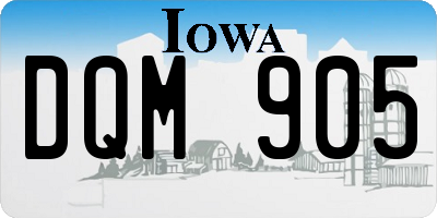 IA license plate DQM905
